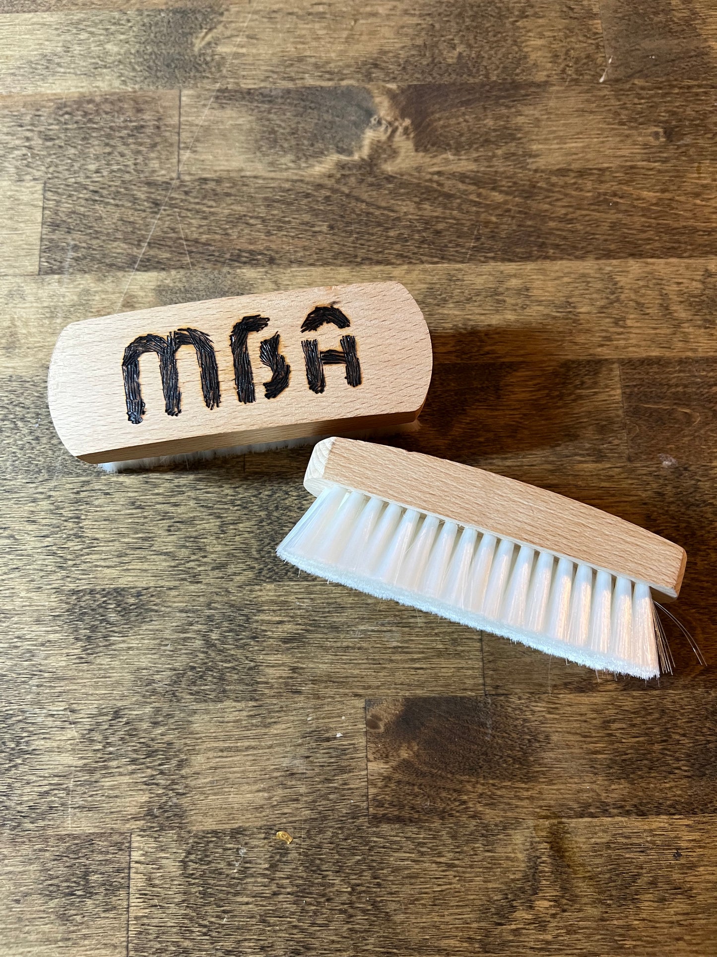 Wood Burned Horse Brushes