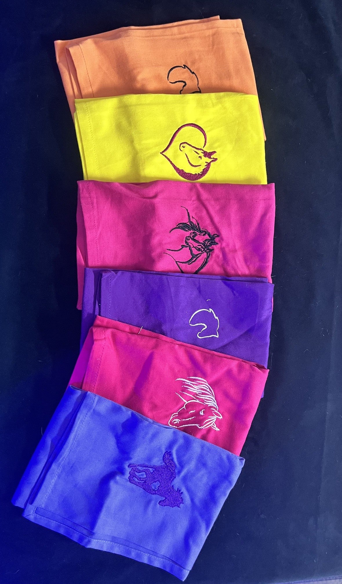 colored kitchen towels- Going out of stock pre embroidered final sale